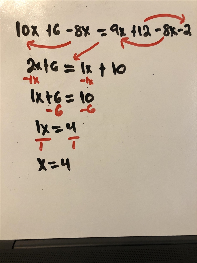 1Ox+6-8x=9x +12-8x-2-example-1