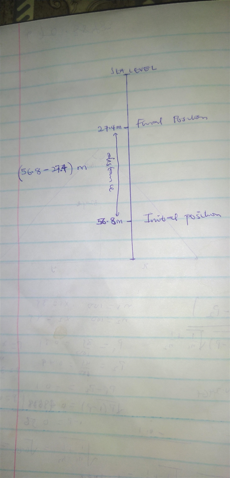 19) A submarine ascended from 56.8 meters under the sea level to 27.4 meters under-example-1