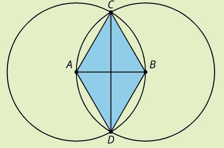 This diagram is a straightedge and compass construction. A is the center of one circle-example-1