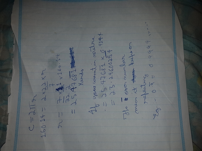 The circumference of a circular field is 160.14 yards. What is the radius of the field-example-1