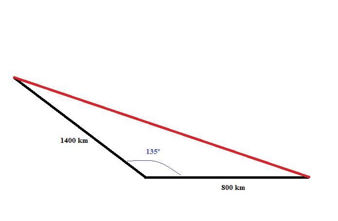 ¡Ayuda! 1. Método del Triángulo: Una embarcación navega a una distancia de 800 km-example-1