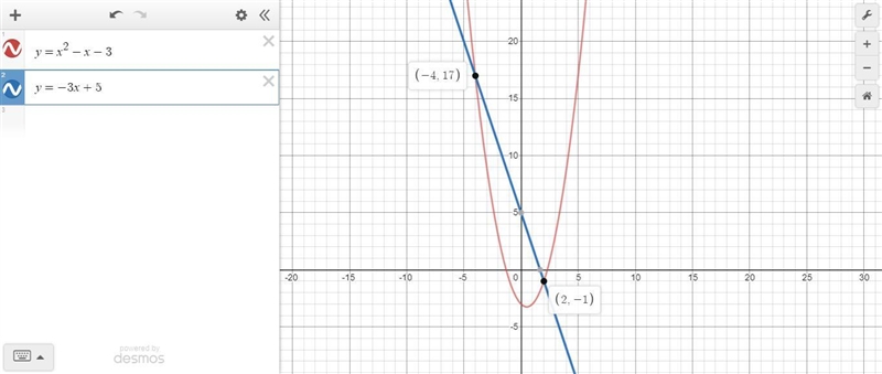 The first three steps in determining the solution set of the system of equations algebraically-example-1