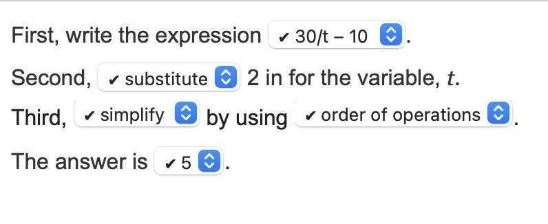 Write and evaluate the expression. Then, complete the statements. ten less than the-example-1