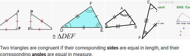 Two triangles are congruent if A. the pictures look the same B. corresponding sides-example-1