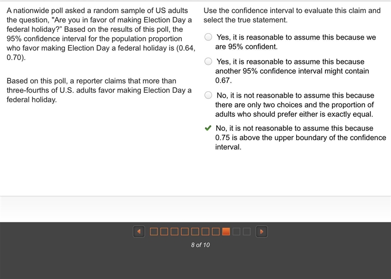 A nationwide poll asked a random sample of US adults the question, “Are you in favor-example-1