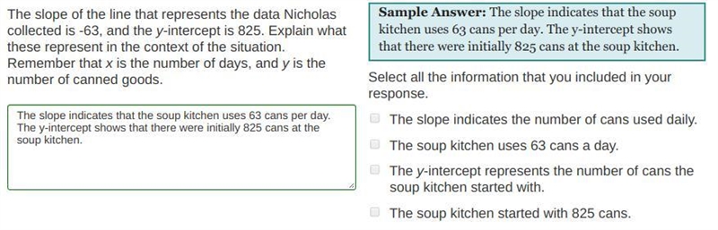 PLEASE HELP The slope of the line that represents the data Nicholas collected is -63, and-example-1