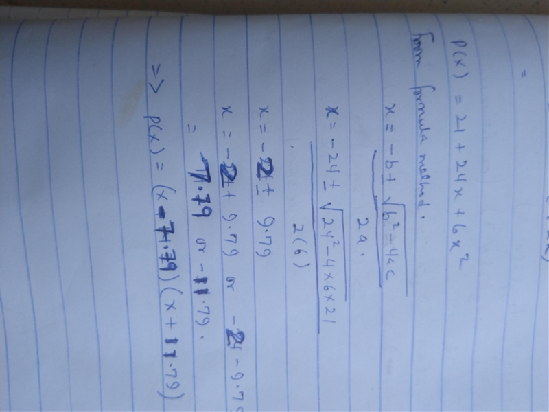 Write p(x) = 21 + 24x + 6x2 in vertex form. p(x) = (x + )2 –-example-1