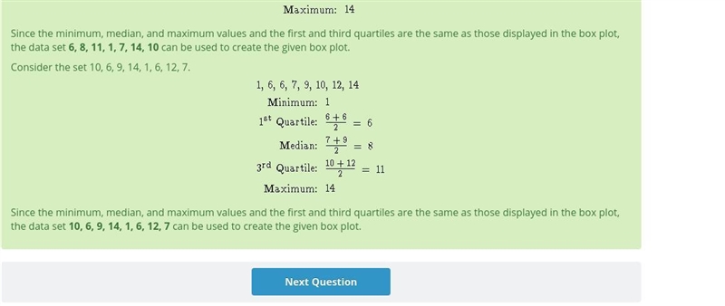 Select ALL the correct answers, Which data sets could be used to create the box plot-example-1