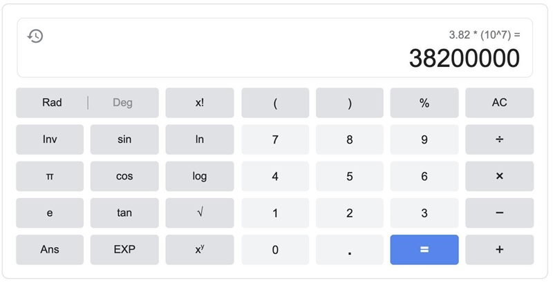 What is the standard form of the number shown in this calculator display?-example-2