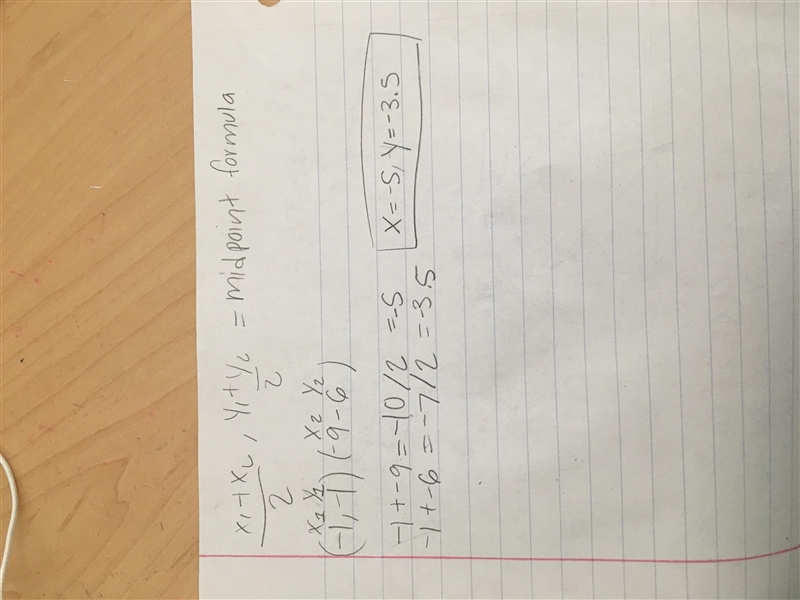 Find the midpoint between (-1, -1) and (-9,6).?-example-1