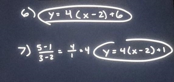 Write the equation of the line in slope intercept form, with slope of 4 and that passes-example-1