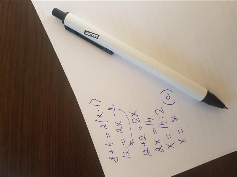 What is the value of x in the equation 8 + 4 = 2(x - 1)? a 13/2 b 5 c 7 d 11/2-example-1