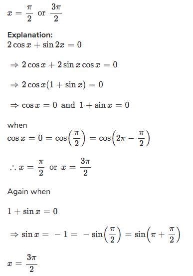 Find all solutions to the equation 2cosx-sin2x=0-example-1