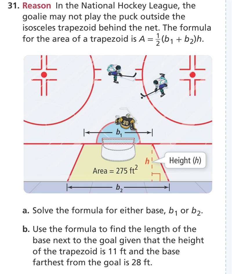 Use the formula to find the length of the base next to the goal given that the height-example-1