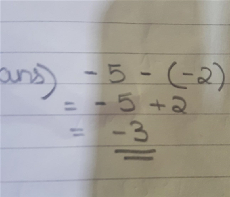 What number must be subtracted from negative 5 for the difference to be negative 2-example-1