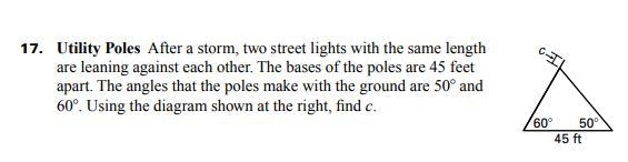 After a storm, two street lights with the same length are leaning against each other-example-1