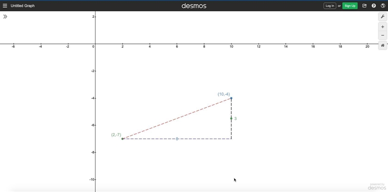 Use the Distance Formula and the Pythagorean Theorem to find the distance between-example-1