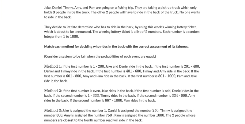 Jake, Daniel, Timmy, Amy, and Pam are going on a fishing trip. They are taking a pick-example-1