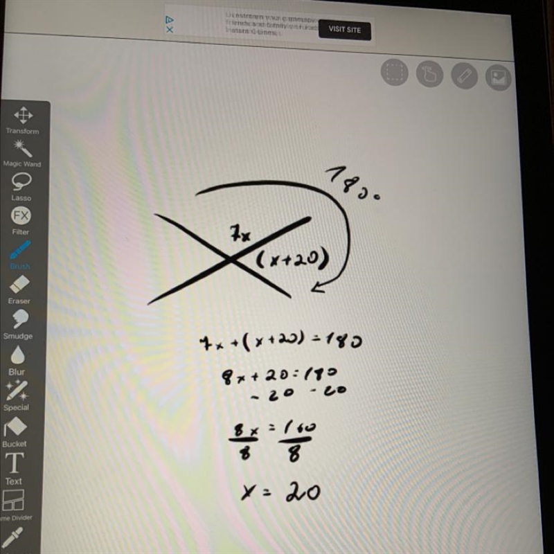 How do you find x in the photo below?-example-1