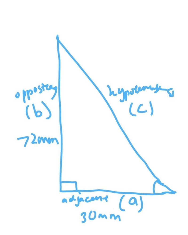 30 mm 72 mm What is the length of the hypotenuse?-example-1