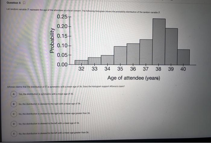 Let random variable SS represent the age of the attendees at a local concert. The-example-1