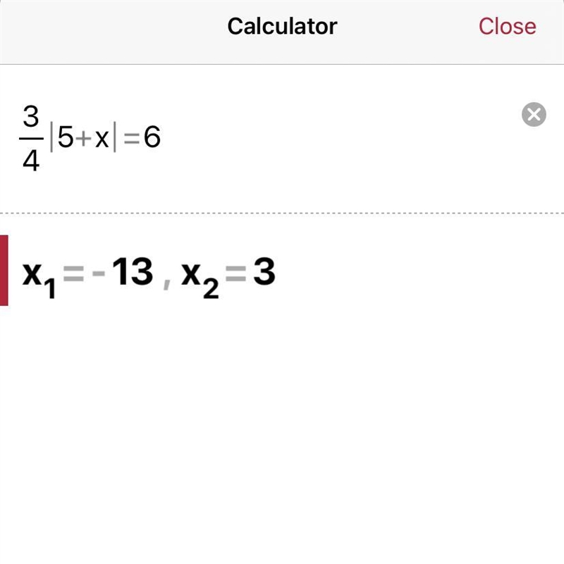 I need some help real quick. thank you (3)/(4) |5 + x| = 6 10 - |x| = 15 ​-example-1