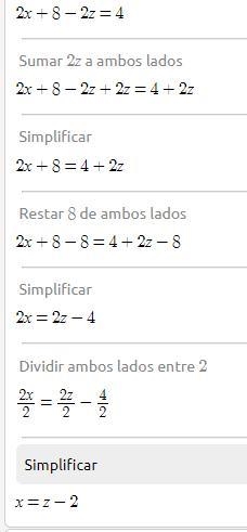 Solve the floowing systems of euations algebrically. x+8=z 2x+8-2z=4 -x-y+3z=2-example-1