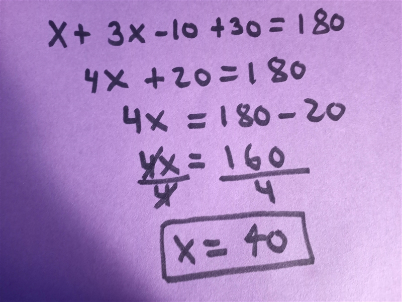 5. Find the value of x. 30° (3x - 10)-example-1