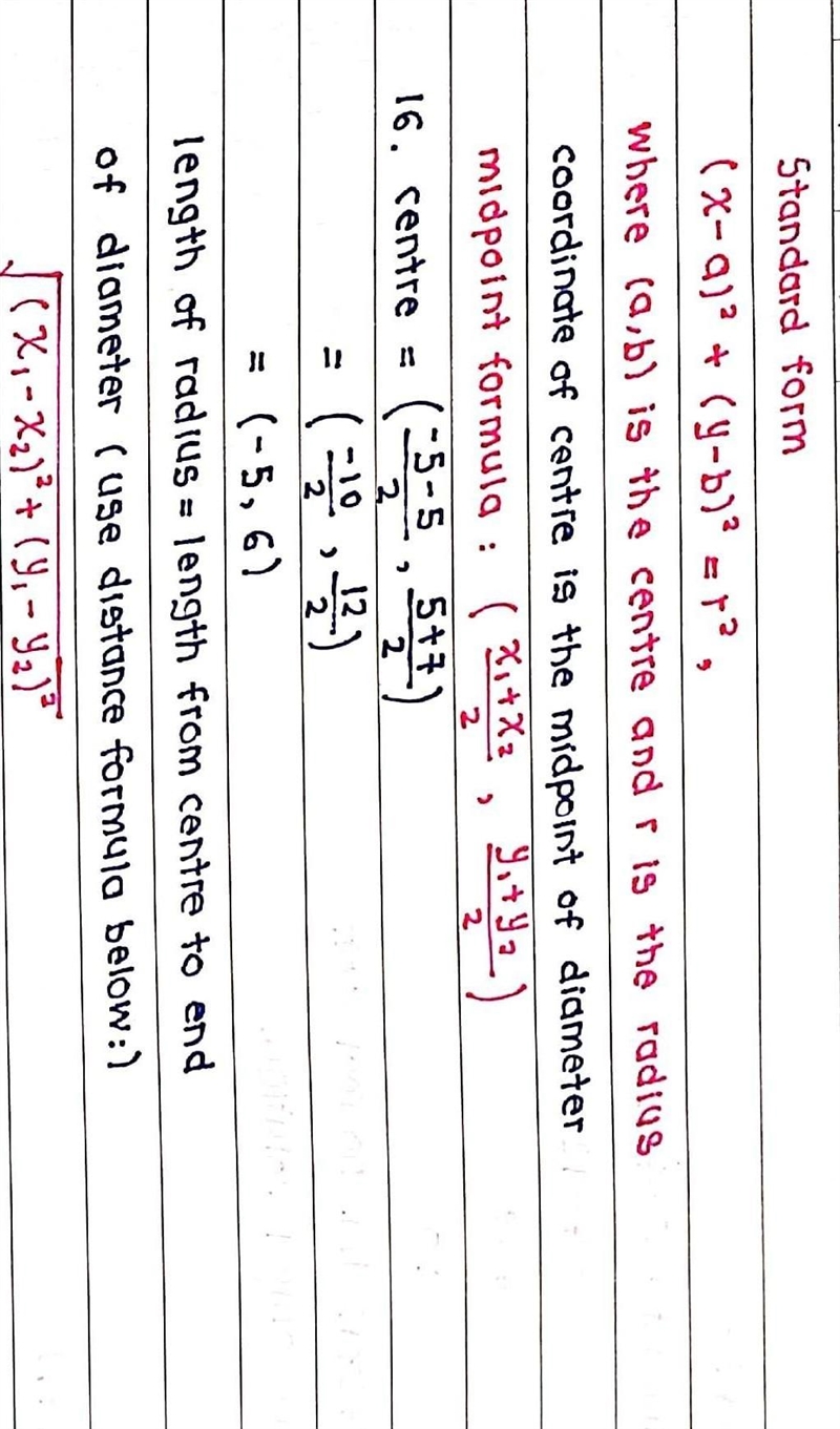 Part 6: Use the information provided to write the standard form equation of each circle-example-1