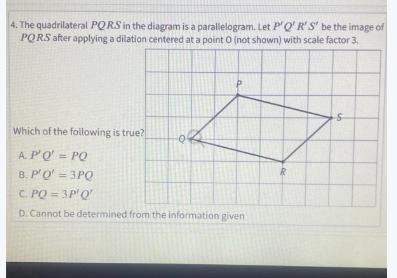 he quadrilateral PQRS in the diagram is a parallelogram. Let P'Q'R'S' be the image-example-1