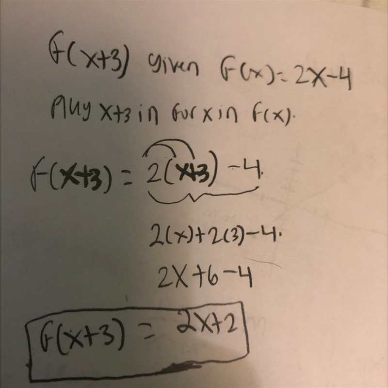 Find f(x + 3) if f(x) = 2x - 4-example-1