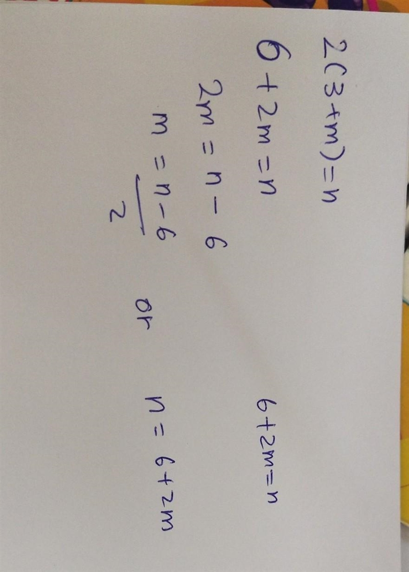 ２(３+ ｍ ) = ｎ ​ Ⓢⓘⓜⓟⓛⓘⓕⓨ Ⓝ..-example-1