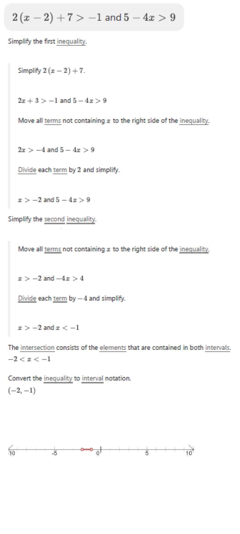 2(x-2)+7>-1 and 5-4x>9​-example-1