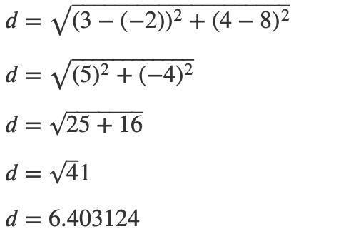 Find the distance between the two points rounding to the nearest tenth (if necessary-example-1