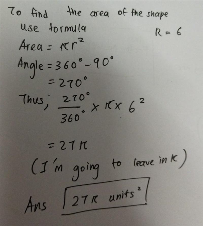 6 Find the area of the shape. Either enter an exact answer in terms of a or use 3.14 fora-example-1