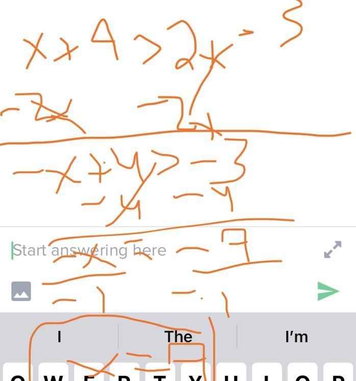 The sum of x and 4 is greater than the difference of 2x and 3. Find x.-example-1