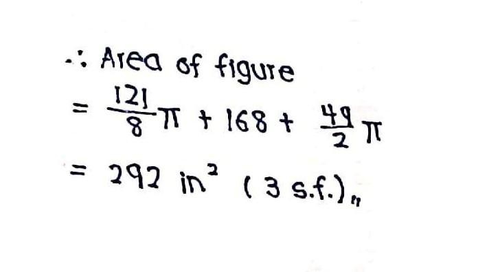 1. find the area of the figure at right. Dimensions are in inches​-example-2