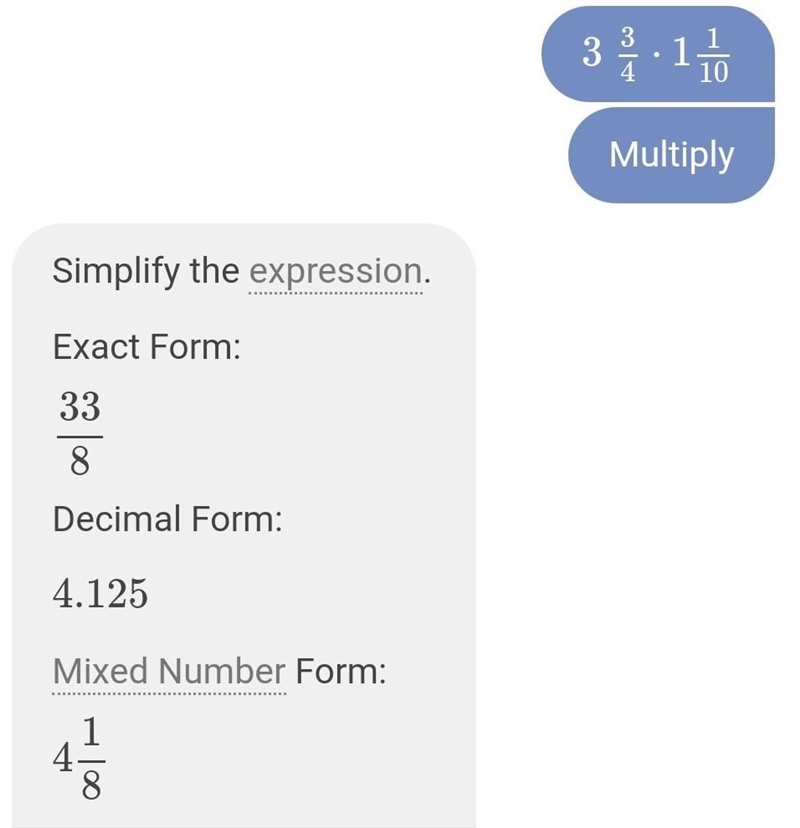 3 3/4 x 1 1/10 Multiplying and dividing mixed numbers​-example-1