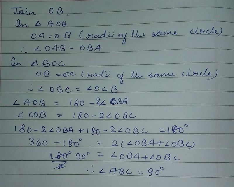 Write down the size of angle ABC give a reason for your answer ​-example-1