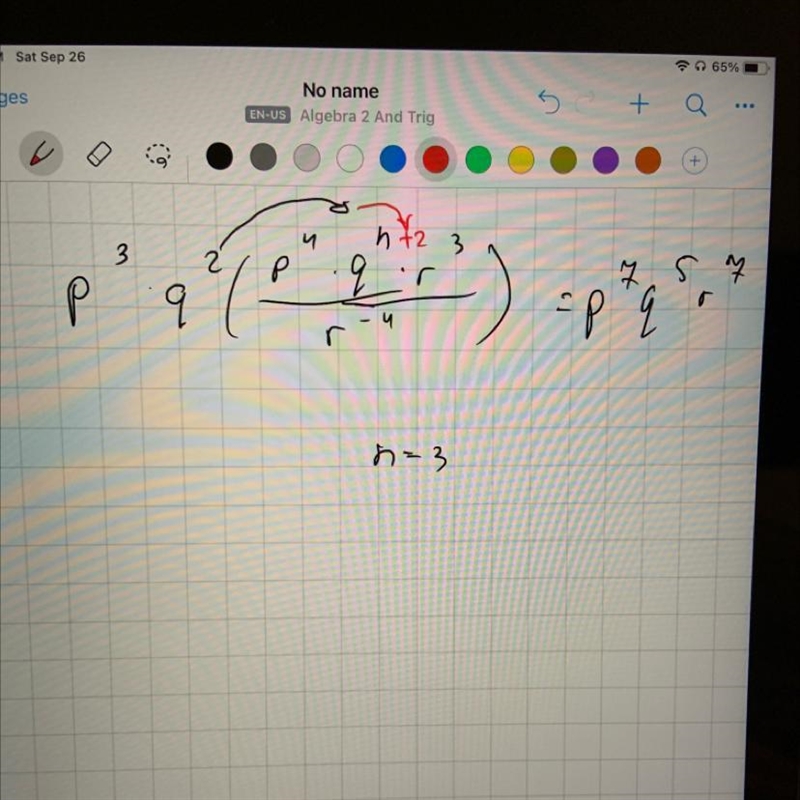 What is n? The answer format is n=-example-1