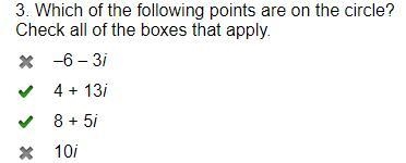 Which of the following points are on the circle? Check all of the boxes that apply-example-1