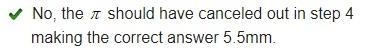 Arden calculated the height of a cylinder that has a volume of 887 mm) and a radius-example-1