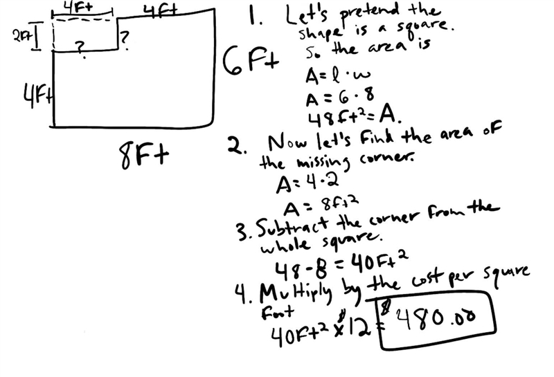 A tile installer charges $12 per square foot to install floor tile. What is the cost-example-1