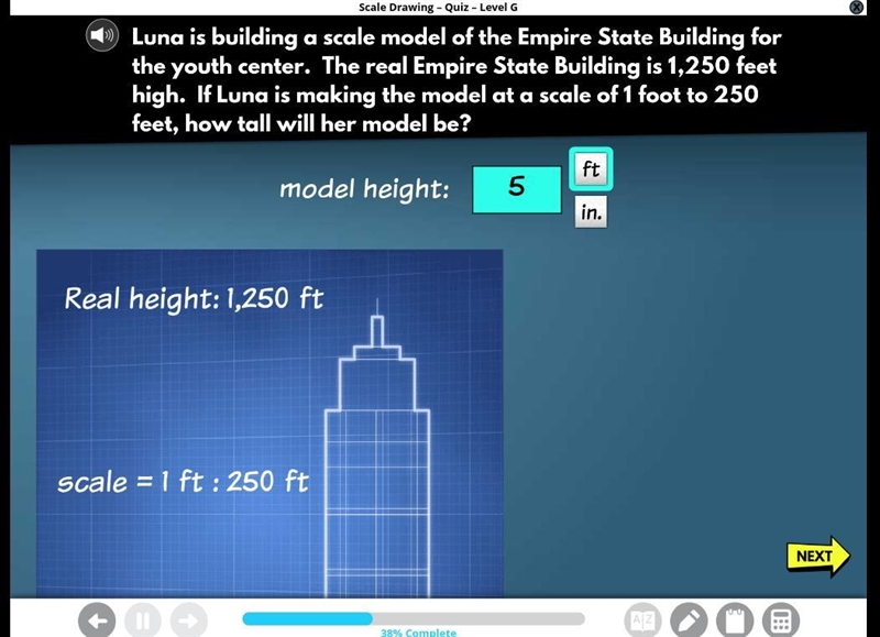 Luna is building a scale model of the Empire State building. The real Empire State-example-1