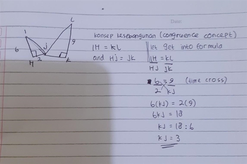 In the accompanying diagram, AIHT WALK). IF IH = 6, JH = 2, and Kj? LK = 9, what is-example-1