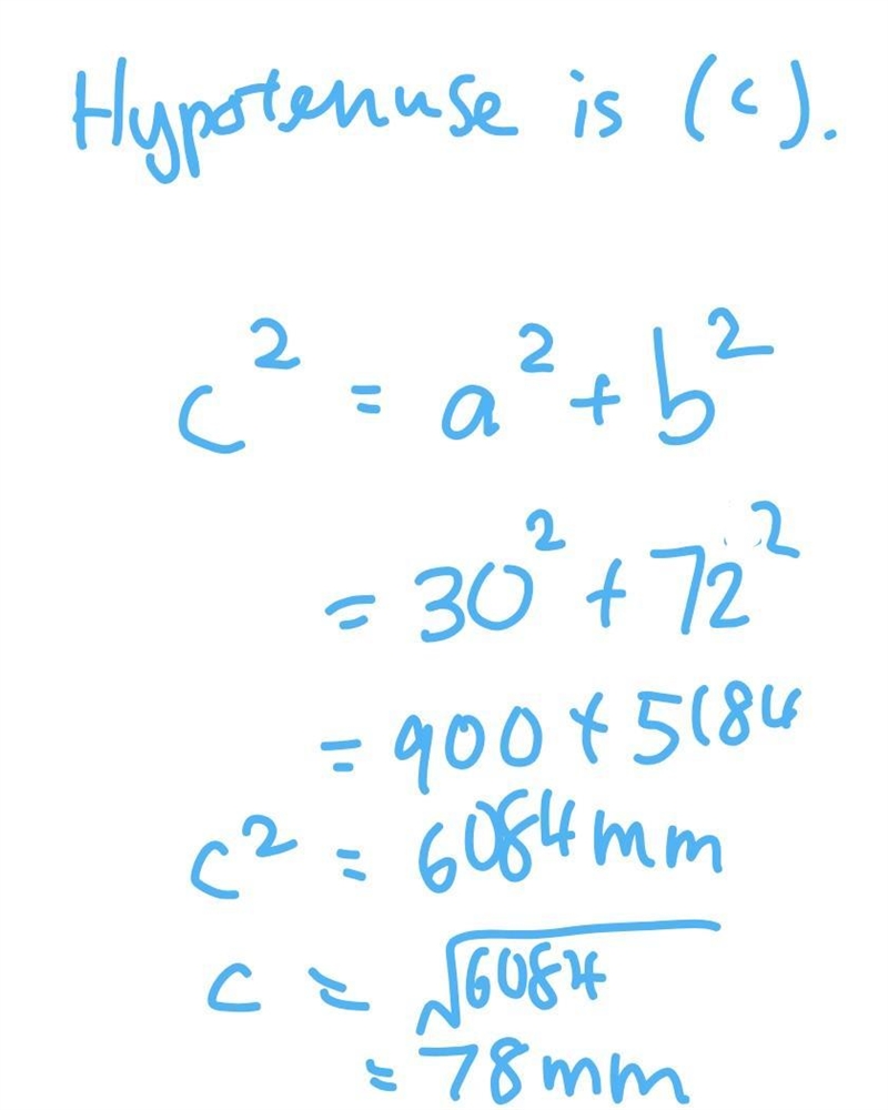 30 mm 72 mm What is the length of the hypotenuse?-example-2