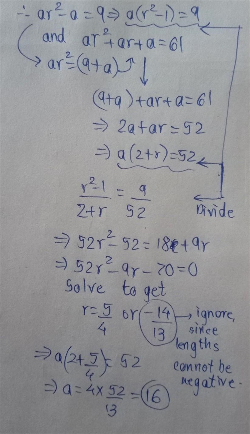 The length of the sides of a triangle from a G.P. The length of the longest side exceeds-example-1