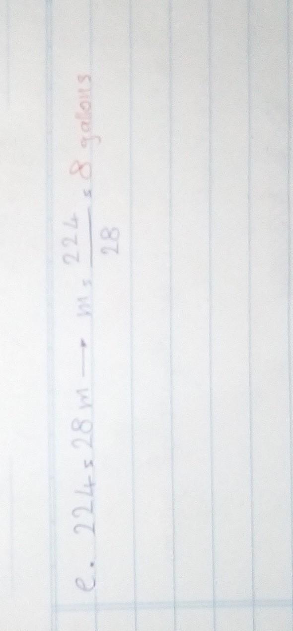 A: Write an equation that will relate the number of miles driven to the # of gallons-example-1