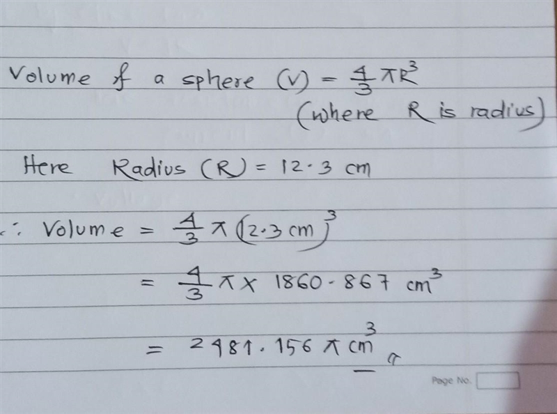 What is the exact volume of the sphere? 2481.156π cm³ 7263.39π cm³ 7790.83π cm³ 22807.05π cm-example-1