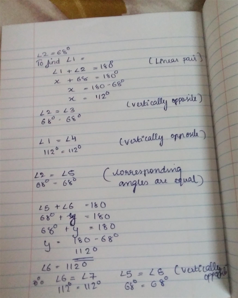 Determine the measurement of angle 2 i need all angles from 2 to 8-example-1